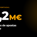 Número 328,2 milhões de euros em letras brancas e âmbar sobre fundo preto: a receita bruta das casas de apostas em Portugal no 2.º trimestre de 2026, segundo o SRIJ